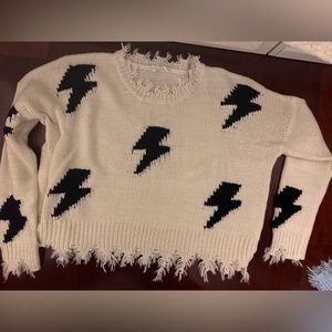 Rock n rags THUNDERSTRUCK SWEATER ★ CREAM size small
